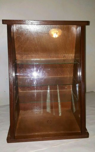 VTG COUNTRY STORE Wood SLANT FRONT COUNTER TOP Watch Jewellery DISPLAY CASE 4