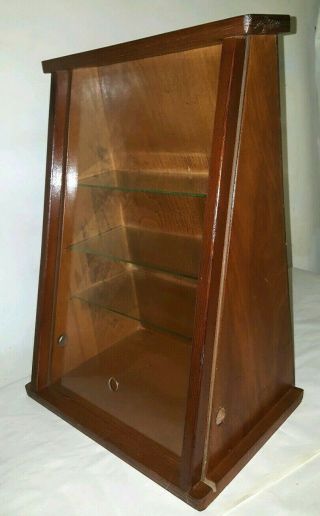 VTG COUNTRY STORE Wood SLANT FRONT COUNTER TOP Watch Jewellery DISPLAY CASE 5