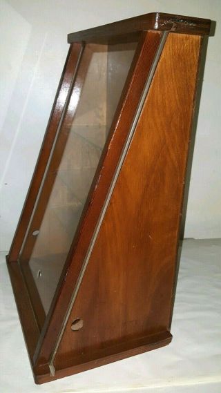 VTG COUNTRY STORE Wood SLANT FRONT COUNTER TOP Watch Jewellery DISPLAY CASE 6