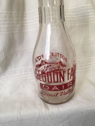 Quart Milk Bottle Seddon Farms Dairy Locust Valley Allentown Pennsylvania 1946 6