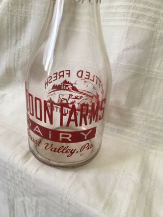 Quart Milk Bottle Seddon Farms Dairy Locust Valley Allentown Pennsylvania 1946 7