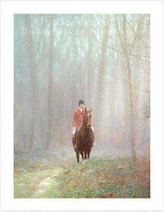 Horse & Rider Signed & Numbered Limited Edition Hunting Print By John Silver.  Ba