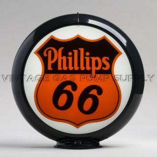 Phillips 66 13.  5 " Gas Pump Globe W/ Black Plastic Body (g159)