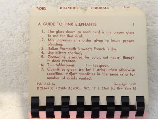 Vintage 1952 “A GUIDE TO PINK ELEPHANTS” Bartender’s Guide 6
