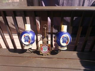 Pabst Blue Ribbon Beer Sign Hanging Lighted Chandelier Globe Bar Light Since1844