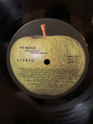 The Beatles White Album SWBO - 101 Apple w/Inserts LP 1st Press 0112283 7