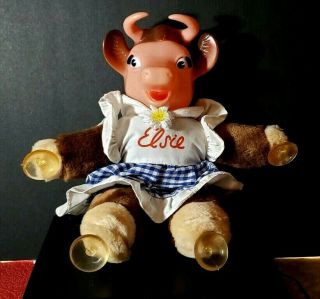 Vintage Elsie The Cow Borden Milk Promotion Window Cling Plush Doll