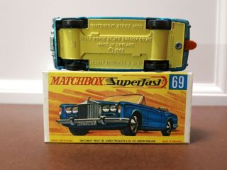 Matchbox Superfast Lesney - Series 69 - Rolls - Royce Silver Shadow Rarecolor Base