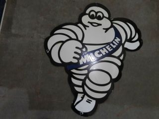 Porcelain Michelin Enamel Sign Size 34 " X 30 " Inches