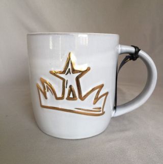 Starbucks Anniversary Gold Crown Coffee Cup 14 Oz 2016.  Nwt