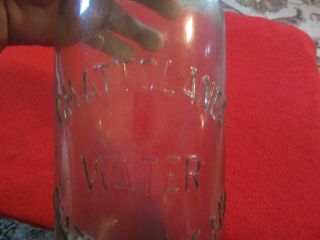 VINTAGE CHATTOLANEE WATER,  CHATTOLANEE,  MARYLAND LIGHT AQUA BOTTLE REGISTERED 2