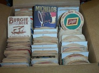 Over 500 Alphabetically Aranged Beer Coasters,  Bud,  Schlitz,  Hamms,  Schmidt