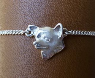 Sterling Silver Chihuahua Head Study Anklet
