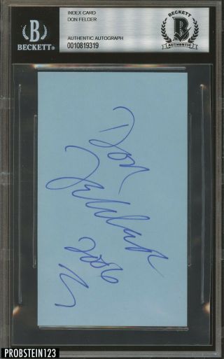 Don Felder Signed Index Card Auto Autograph Beckett Bgs