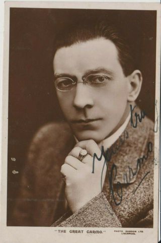 Rare Early Australian Magician The Great Carmo Signed Pic