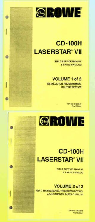 Rowe Cd - 100h Laser Star V11 Jukebox Service & Parts Manuals