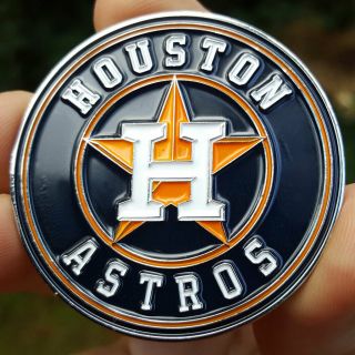 Premium Mlb Houston Astros Poker Card Guard Chip Protector Golf Marker Coin