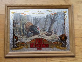 Old Milwaukee Beer Bar Mirror " Wild Turkey "