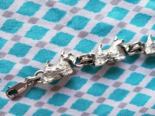 Heavy Sterling Silver Scottish Terrier Bracelet