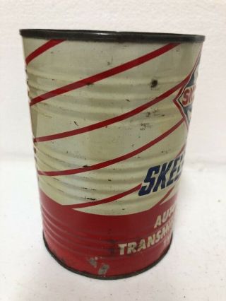 Vintage Skelly Oil & Gas Skelmatic Automatic Transmission Fluid Quart Can Full 4