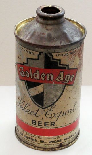 Golden Age Select Export Cone Top Beer Can