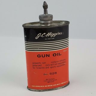 Vintage J.  C.  Higgins Gun Oil Lead Top Can 1/2 Full