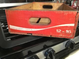 Vintage Old Antique Coca Cola Wooden Crate Red 12” X 18” 3