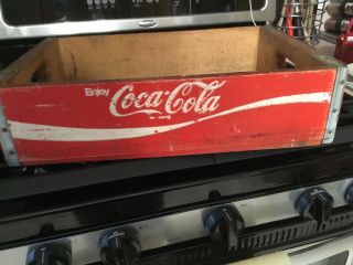 Vintage Old Antique Coca Cola Wooden Crate Red 12” X 18” 4