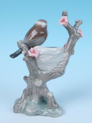 Rare Lladro 1299 Bird ' s Nest Mother w/ Eggs Porcelain Sparrow Figurine 5