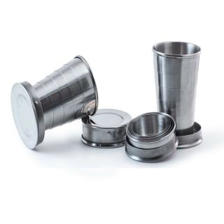 Perfect Pregame Collapsible Shot Glass Set - 4 Pack Stainless Steel 2.  5 Oz