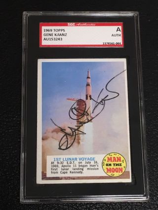 Gene Kranz 1969 Topps Man On The Moon Signed Autographed Card 72 Sgc Authentic