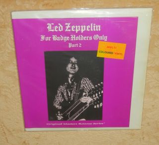 Led Zeppelin For Badge Holders Only Part 2 Double On Multi Colored Vinyl