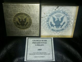 PRESIDENT George Bush IN - PERSON AUTOGRAPH,  Presidential Library 2005 Medallion 5