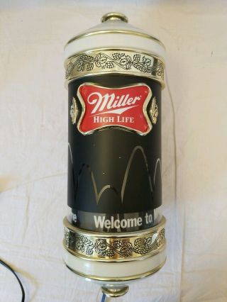 Vintage Miller High Life Beer Light/sign Motion Bouncing Spinning Great