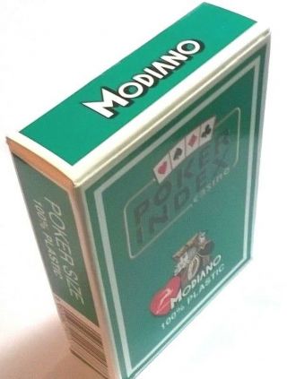 2 Decks Modiano Plastic Playing Cards Poker Index Green