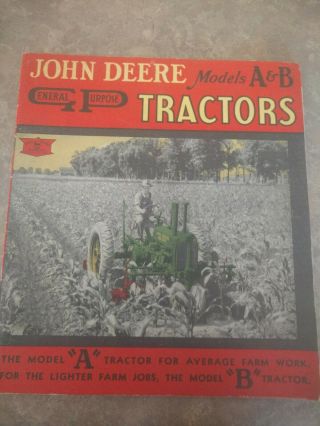 1937 John Deere Unstyled A And B Brochure