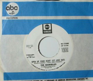 Northern Sweet Soul 45 The Mamselles Open Up Your Heart Abc Listen