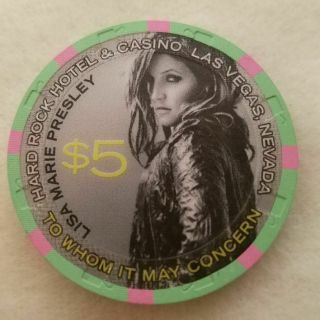 Uncirculated 2003 Lisa Marie Presley Casino Chip ($5) Las Vegas Hard Rock Hotel