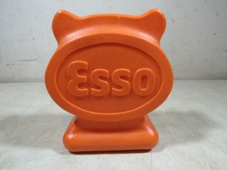 Vintage Rare HTF Esso Gas & Oil Tiger Head Plastic Bank Made In USA 4