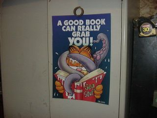 Vtg Argus Garfield Cat Laminated Poster Learning Education Teacher Good Book