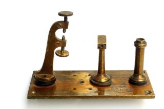 Antique Brass Telegraph Machine Key Morse Coder Key Romantian Telegrafelor 1084