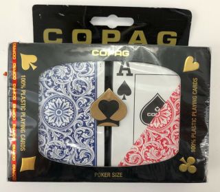 Copag Plastic Playing Cards 2 - Deck Set Red Blue Poker Size Jumbo Index