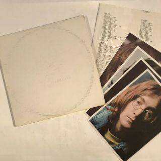 The Beatles White Album 2 Lp Vinyl 1971 Us Apple Swbo 101 W/ 4 Photos & Poster
