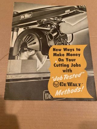 Vintage 1955 Dewalt Table Saw Book Cutting Job Methods Power Tools Litho