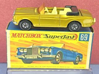 Matchbox Rolls Royce Silver Shadow Gold Rare All & Nrmint