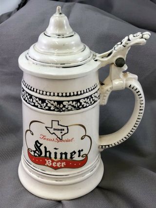 Vintage Shiner Beer Lidded Stein Texas Special