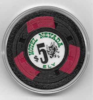 Obsolete $5 Casino Chip From Hotel Nevada - Ely,  Nv.  - Cg052658 - 1962 Issue