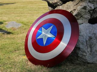 Captain America Vibranium Shield Made Of Aluminum Alloy 1:1 Scale With Stand