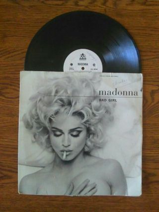 Madonna - Bad Girl (rare 1993 Us 12 " Maxi - Single) Play Graded Vg Vinyl Erotica