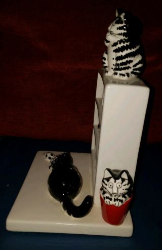 TWO (2) B.  Kliban Taste Setter Sigma Cat and Mouse Ceramic Bookend 3